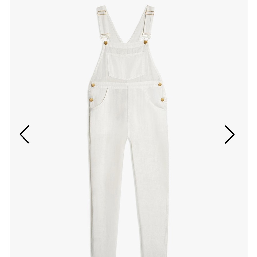 WeWoreWhat White Linen Overalls